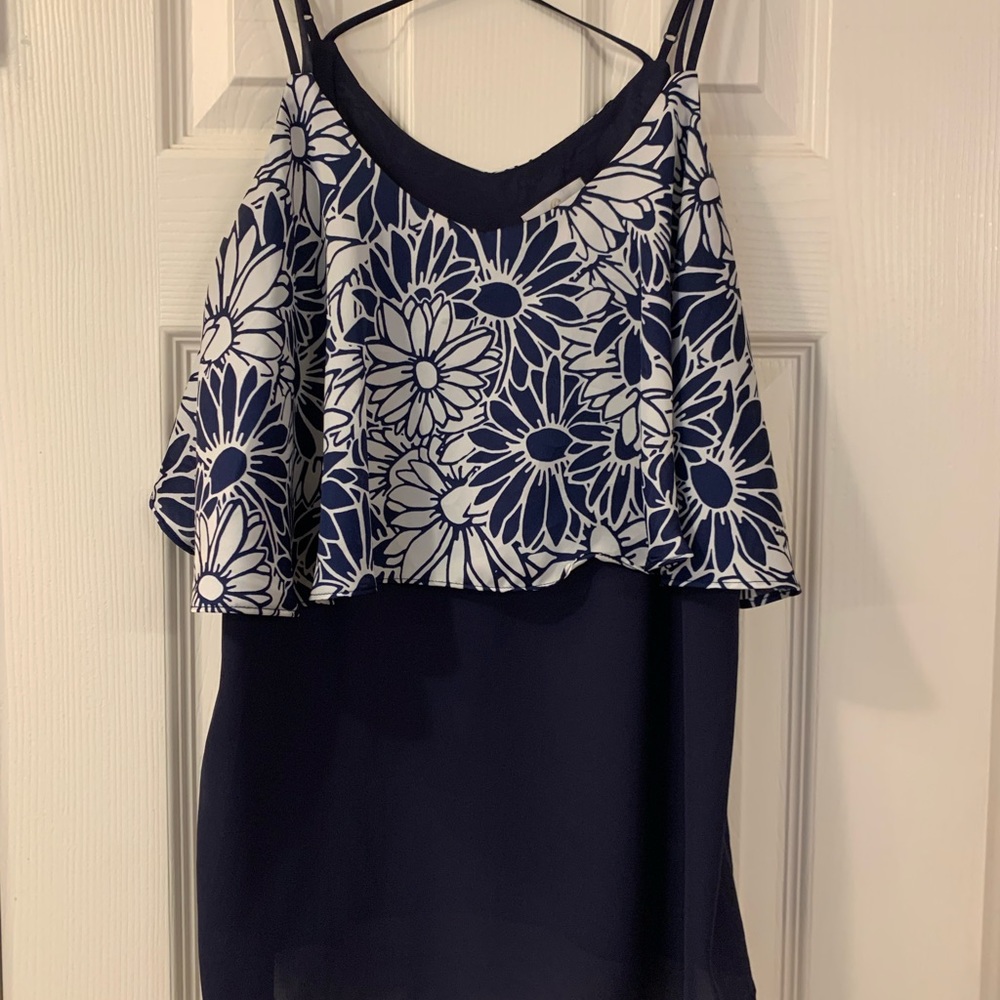 Floral tank in navy , Charming Charlie.